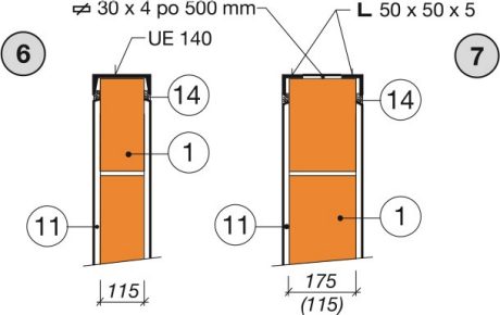 ztužení ocelovými válcovanými profily