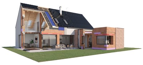 Řez Wienerberger domem - 3D vizualizace